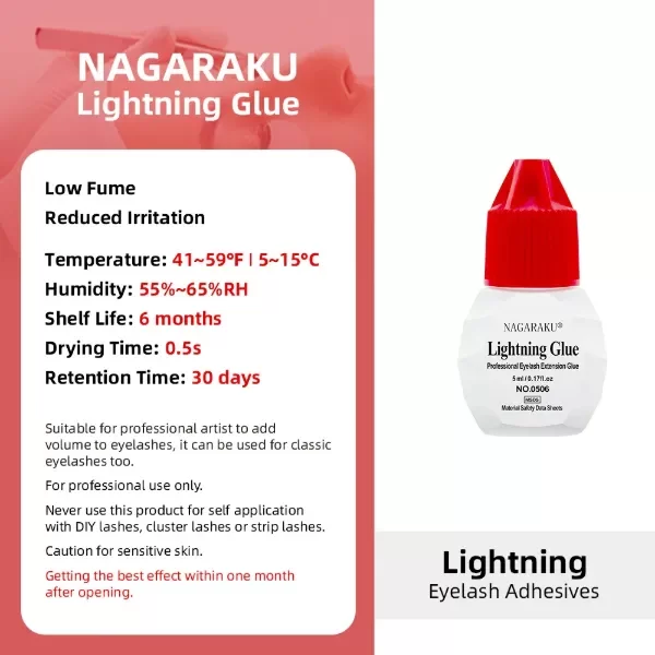 Producto - Adhesivo para Pestañas Lightning Glue 0.5 seg. Nagaraku N0506 - 5ml.
