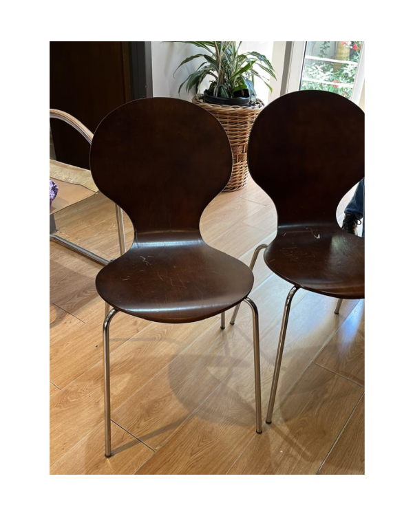 Producto - Sillas de madera curva y patas de acero x 2