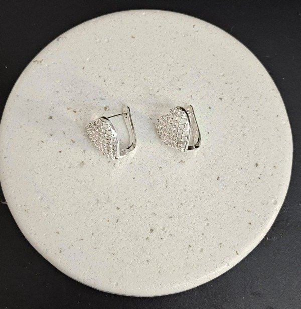Producto - Argollas Corazón Cubik Cierre Italiano 1,5 cm de diámetro
