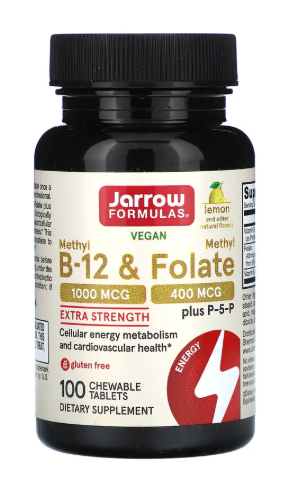 Producto - Jarrow Formulas Metil B12 y metilfolato Limón 100 comprimidos masticables