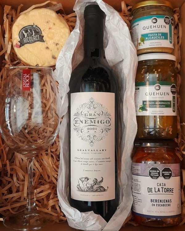 Producto - Gran Enemigo Gualtallary 750ml + Copa Y Picada - Box Regalo