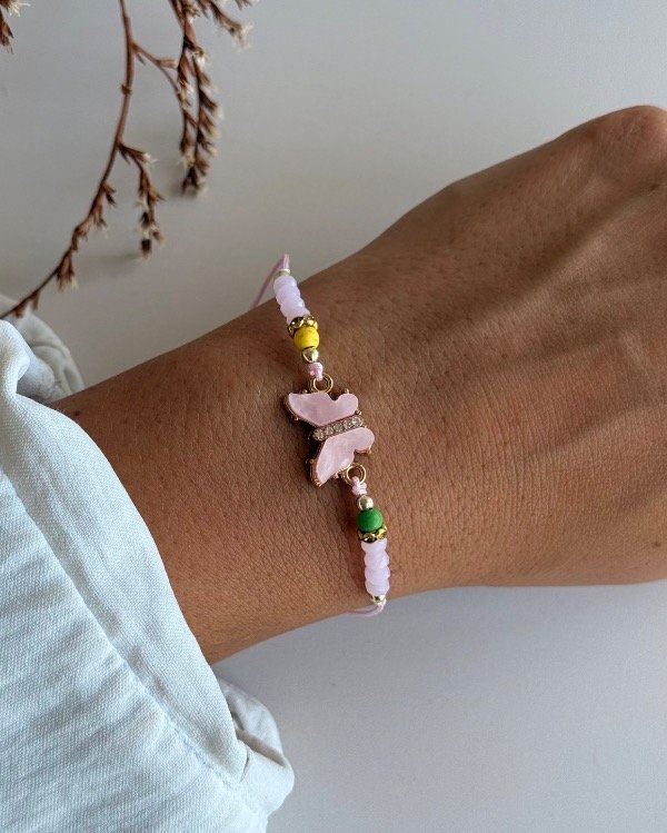 Producto - Pulsera mariposa rosa