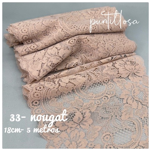 Producto - 33- Puntilla Elastizada Nougat 18cm - 5 metros