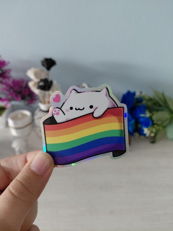Producto - Stickers holográficos - Colección "Michis y perritos" 0194 - LGBTQI+