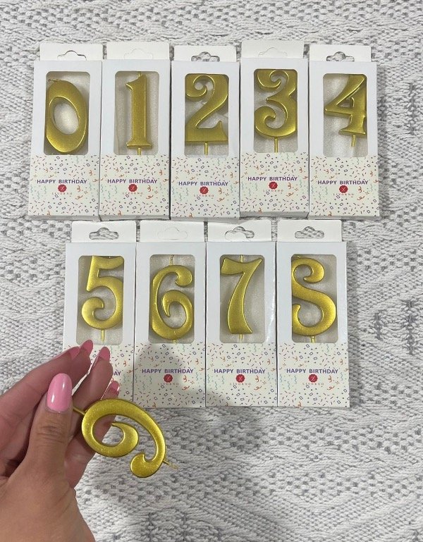 Producto - Velas de cumpleaños dorado de 0a9