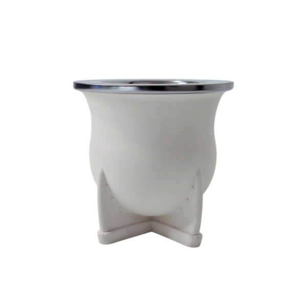 Producto - MATE CAMIONERO DE PVC COLOR BLANCO CON VIROLA DE ACERO INOXIDABLE - 0