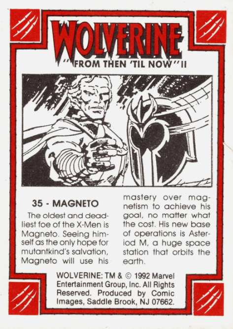 Producto - 1992 Comic Images Wolverine From Then 'Til Now II  #35 - Magneto - 1