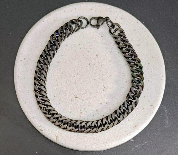 Producto - Pulsera Grummet Acero Negro 8 mm