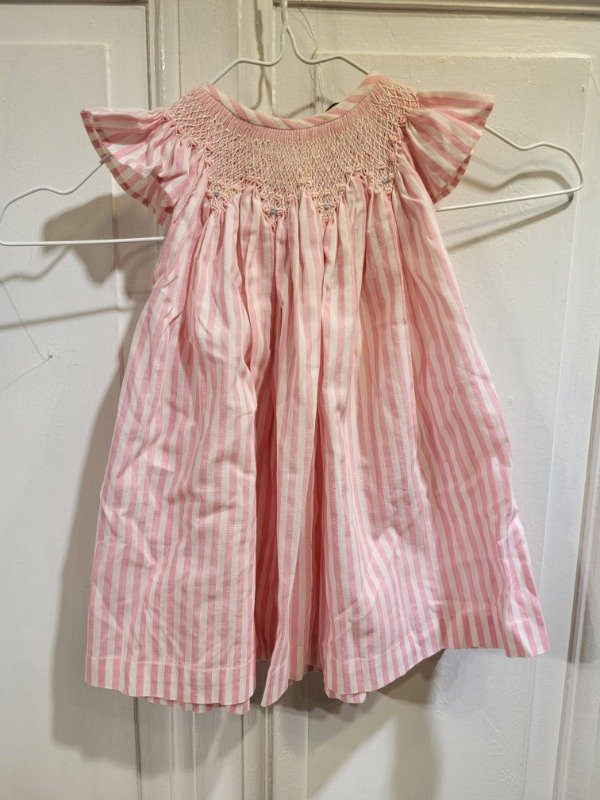 Producto - Vestido rayado rosa y blanco Talle 9 meses - PRECIO: 16X