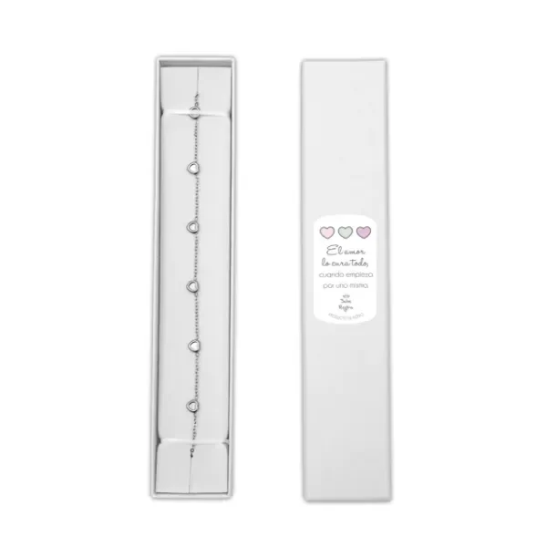 Producto - Tobillera Acero Corazones Clara