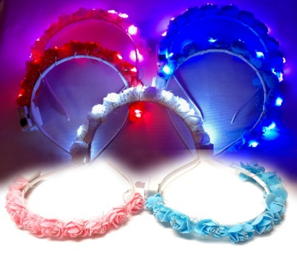 Producto - Vincha Flor chiquita con luz x1 u.