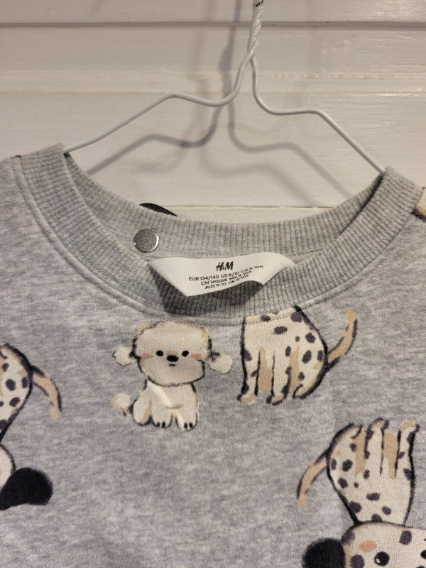 Producto - Buzo HyM gris logos perros Talle 8/10 años - PRECIO: 15X - 2