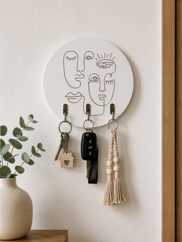 Producto - Portallaves redondo caras blanco