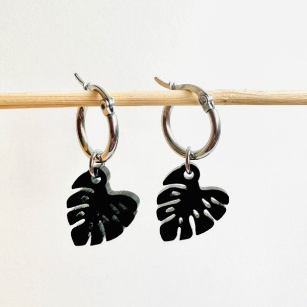 Producto - Aros Monstera negra