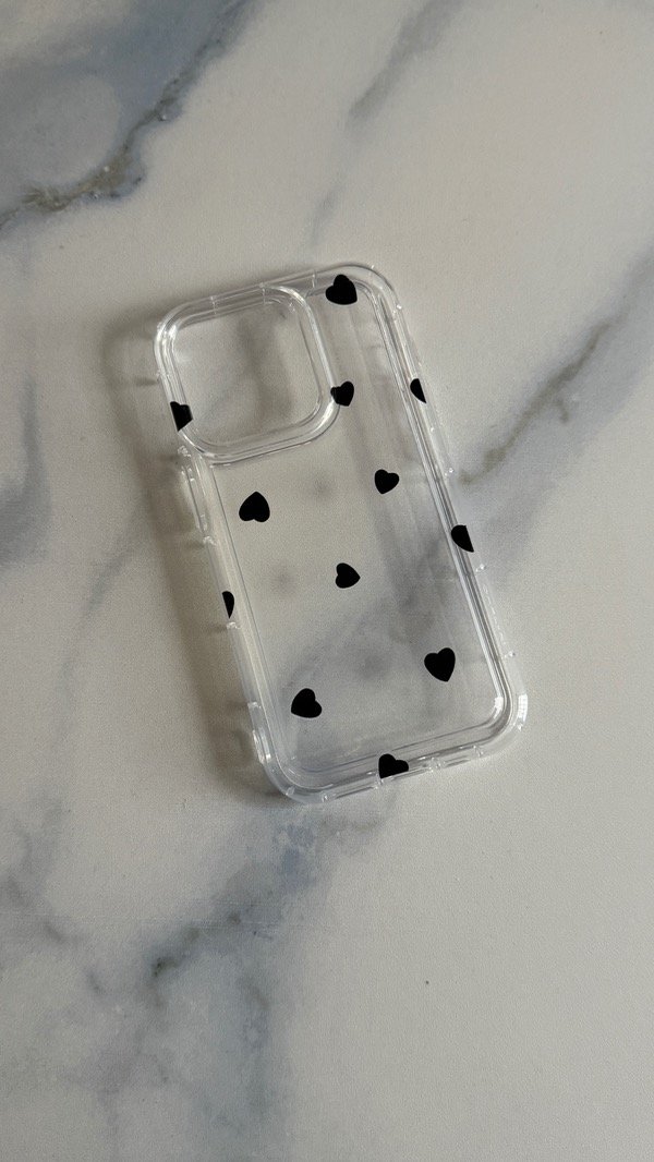 Producto - Funda corazones negros Iph 14 pro