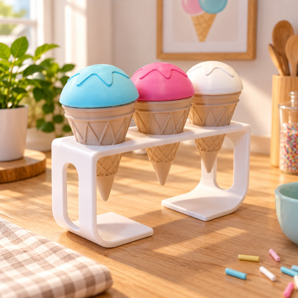 Producto - Heladería Mini - Set de 3 helados con soporte - 0