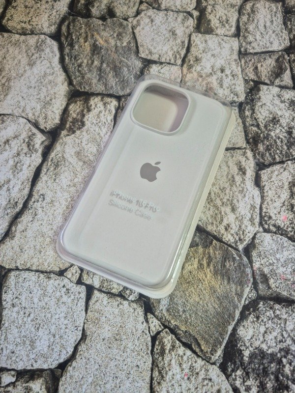 Producto - Funda silicone case con logo Iphone 16 Pro blanca