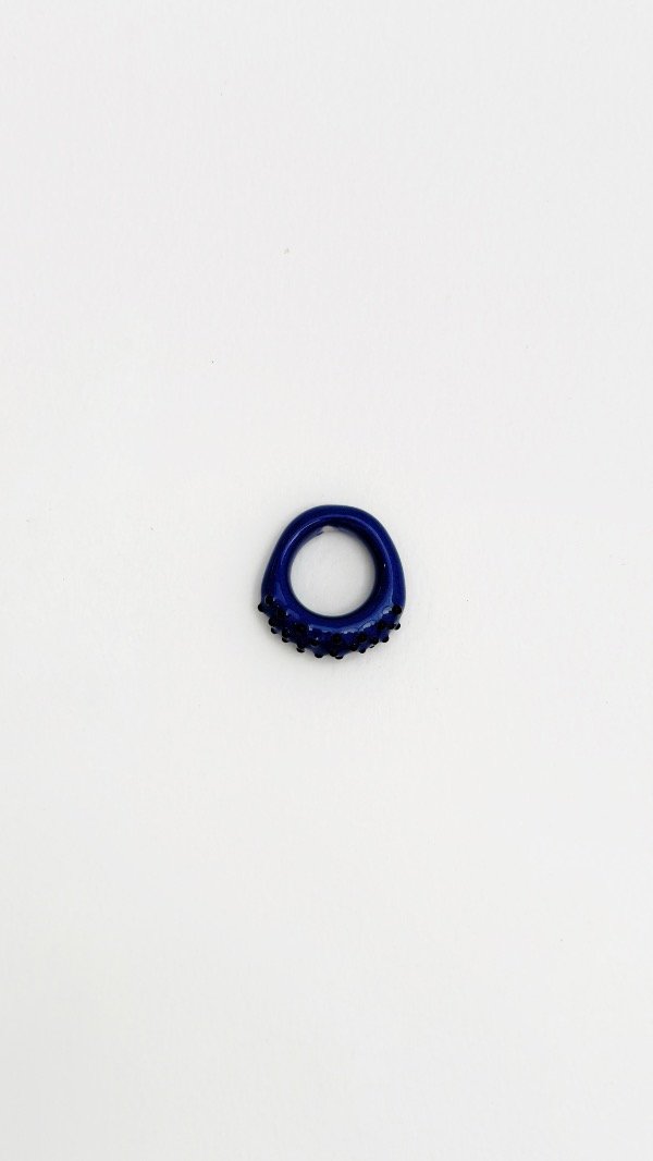 Producto - Anillo azul textura negra mate - 2