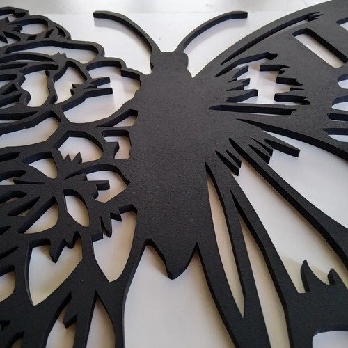 Producto - Cuadro Mariposa Pared Con Luz Led Madera Fibrofacil - 3