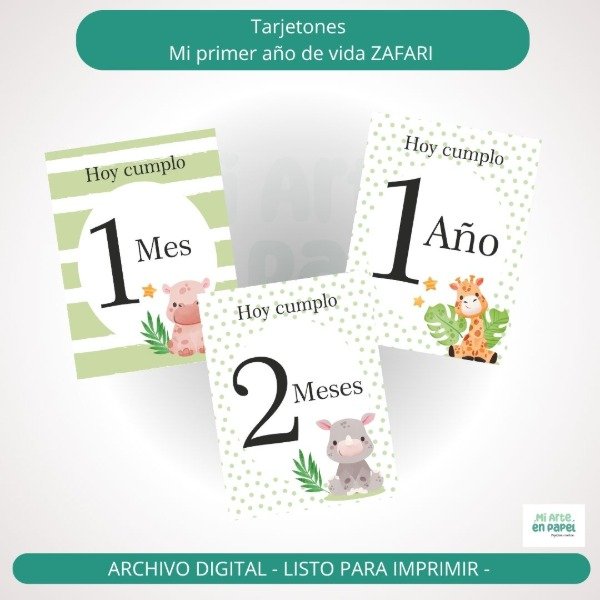 Producto - Libro de recuerdos imprimible "Mi primer Año de vida  Zafar" - 2