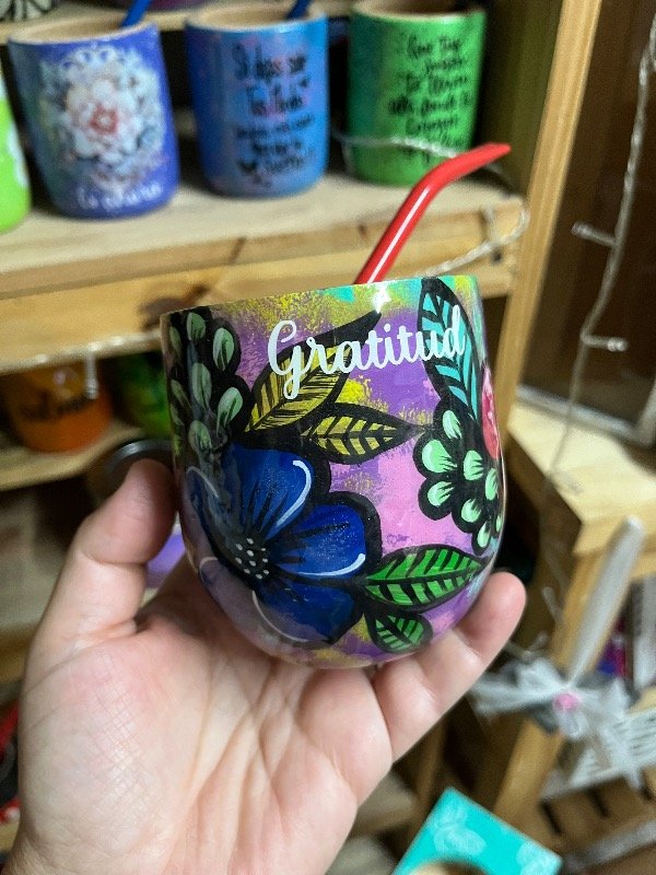 Producto - Mate gratitud más flores !