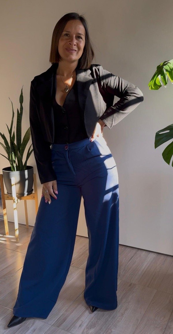 Producto - Pantalon sastrero palazo azul - 1