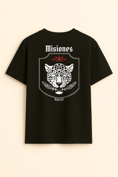 Escudo de Misiones negra clásica hombre dorsal
