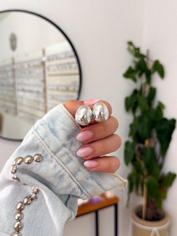 Producto - Aritos pelota plateado