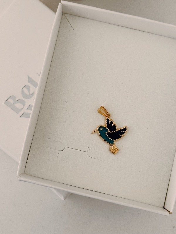 Producto - Dije colibri esmalteado AD