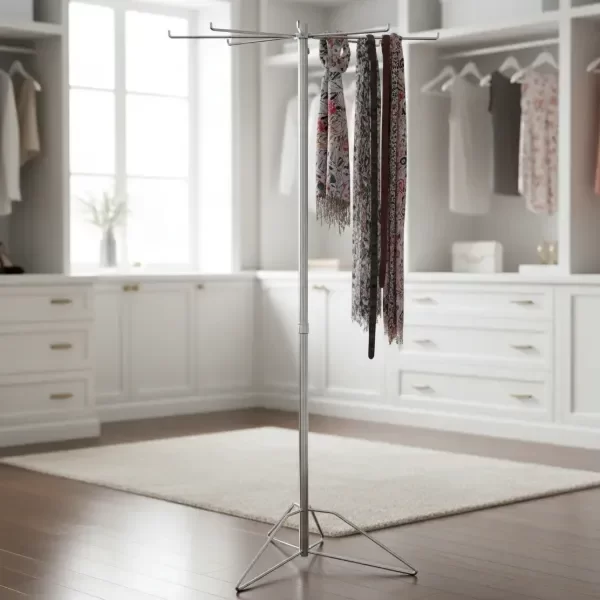 Producto - Perchero Calesita Exhibidor Cinturones Chalinas, Etc... Plateado