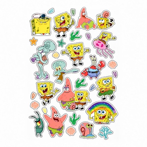 Producto - PLANCHA A4 PREDISEÑADA BOB ESPONJA - TATUAJES TEMPORALES - 1