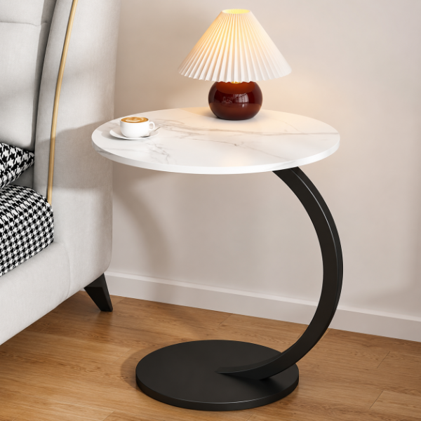 Producto - LIQUIDACION POR FALLA! Mesa SIMIL MÁRMOL BLANCO redonda BASE INESTABLE!