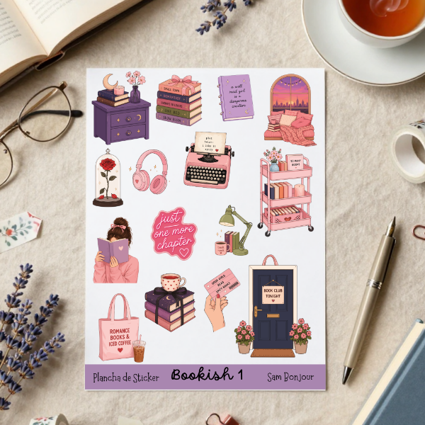 Producto - Plancha de stickers: Bookish
