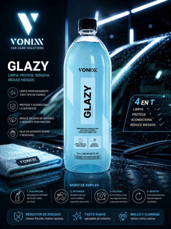 Producto - Vonixx Glazy 1.5L Limpiador y Protector de Vidrios 4 en 1 Profesional