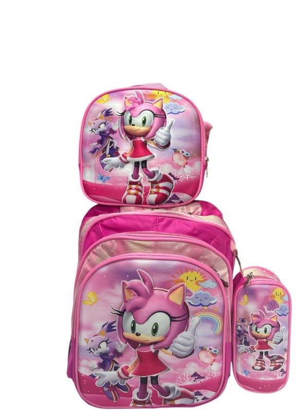 Producto - Sonic nena Mochila + Cartuchera + Lonchera