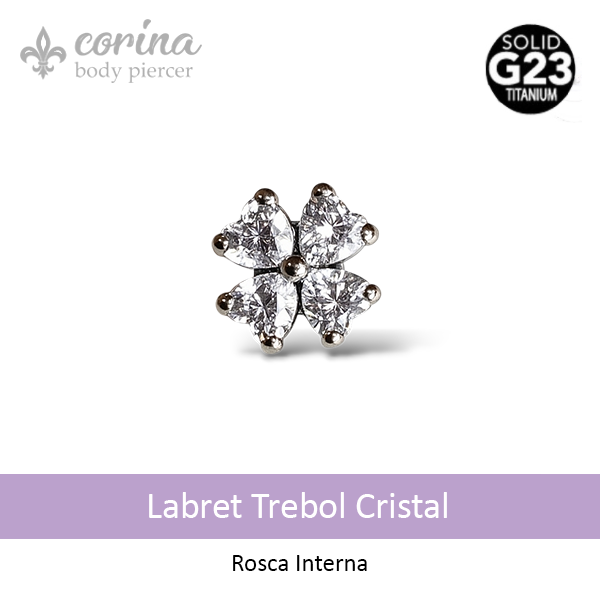 Producto - Labret Trebol Cristal Titanio