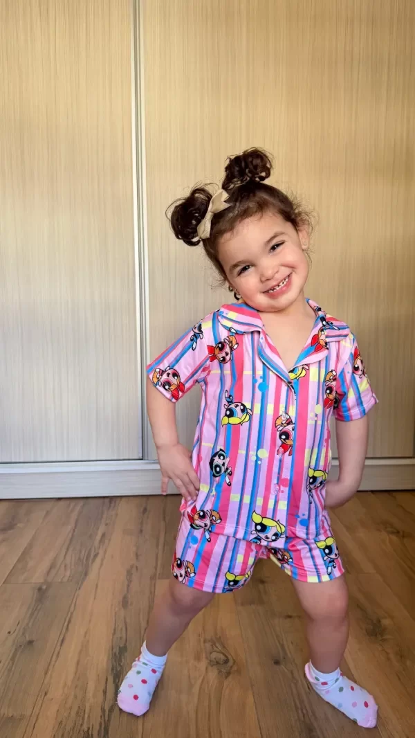 Producto - Camisero Chicas Superpoderosas rayas manga corta niños - 0
