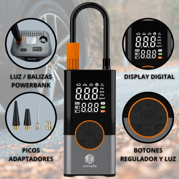 Producto - Compresor Portátil JD Air Master 150 psi  USB Tipo C