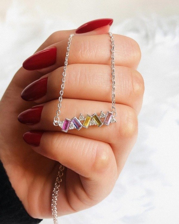 Producto - Conjunto en Plata 925 y  baguettes de cristales