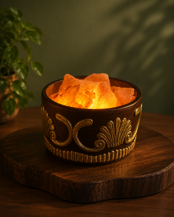 Producto - Luminária de Sal - Aura Dourada