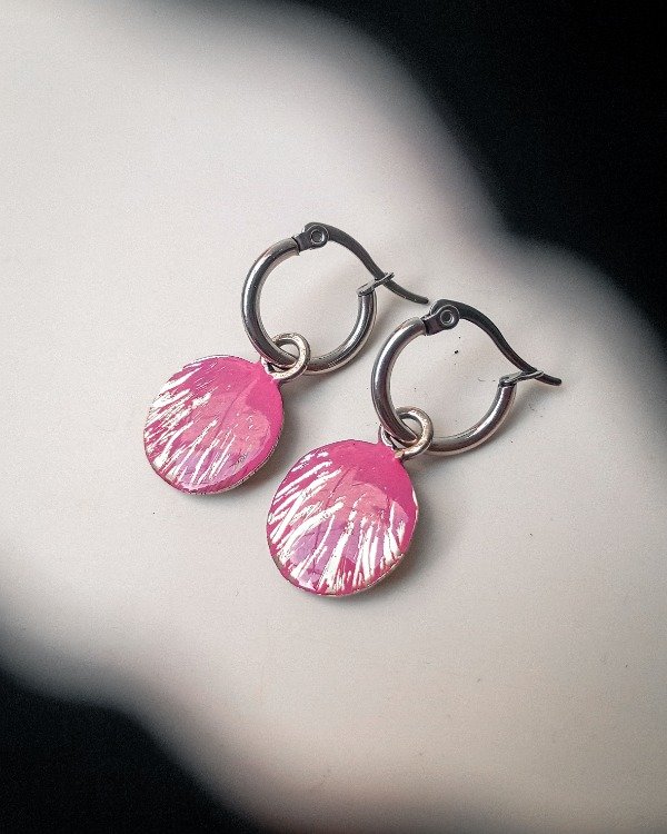 Producto - Argollas Orb (plateado y rosa)