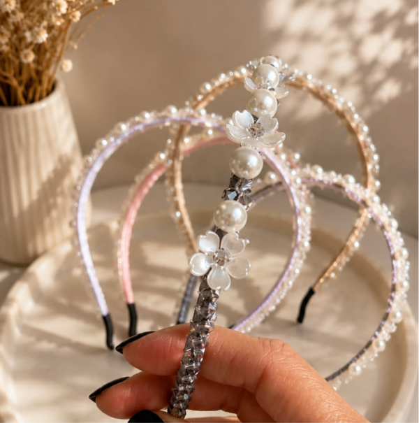 Producto - Vincha Flores con PERLAS - 3