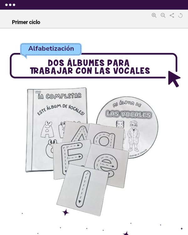 Producto - 2 ÁLBUMES PARA APRENDER LAS VOCALES JUGANDO