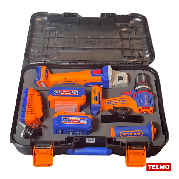 Producto - Combo Taladro Percutor 13mm + Amoladora 125mm WCK202734 - Wadfow