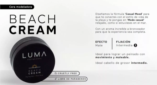 Producto - Cera Modeladora Fijación Intermedia Luma Beach Cream