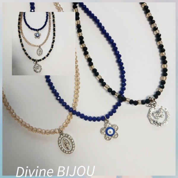 Producto - Collar corto cristales y acero