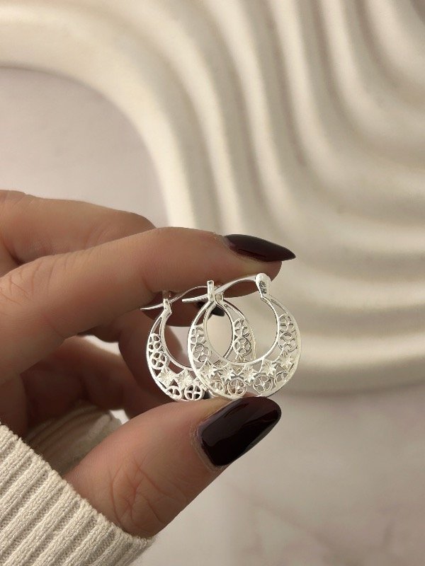 Producto - ARGOLLAS DE PLATA CALADAS 0823