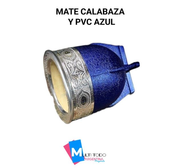 Producto - MATE CALABAZA Y PVC AZUL