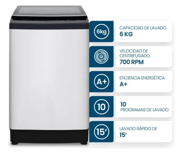 Producto - LAVARROPAS PHILCO CARGA SUPERIOR 6KG