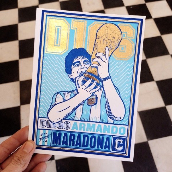 Producto - Lamina Letterpress - Maradona
